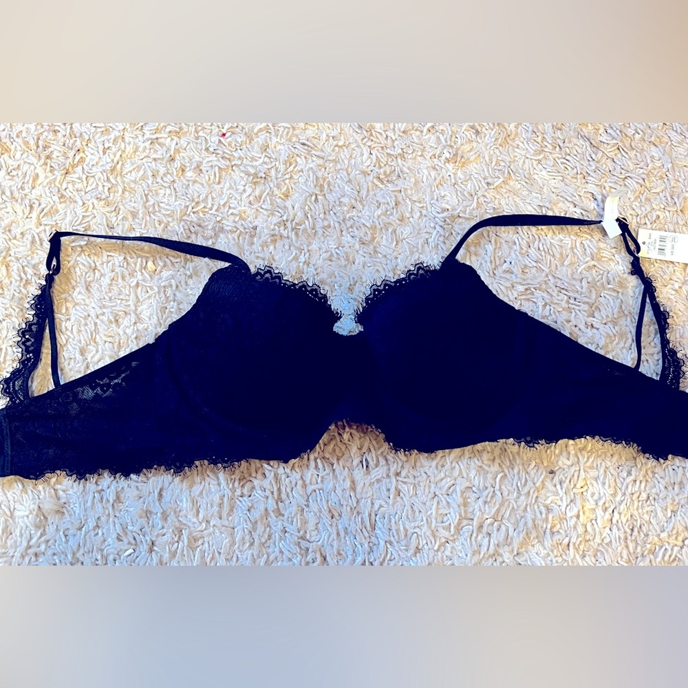 Aerie black lace balconette bra